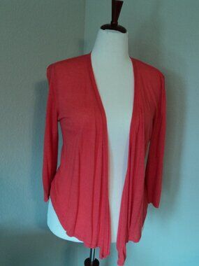 Women's Peach Colored Open Front Sweater
